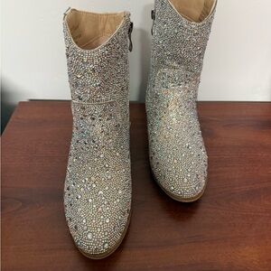 Sparkling Rhinestone Ankle Boots